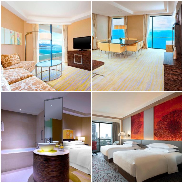 Phòng Suite được thiết kế những gam màu vàng nhẹ nhàng, những chất liệu bằng gỗ mang đậm nét văn hóa địa phương.