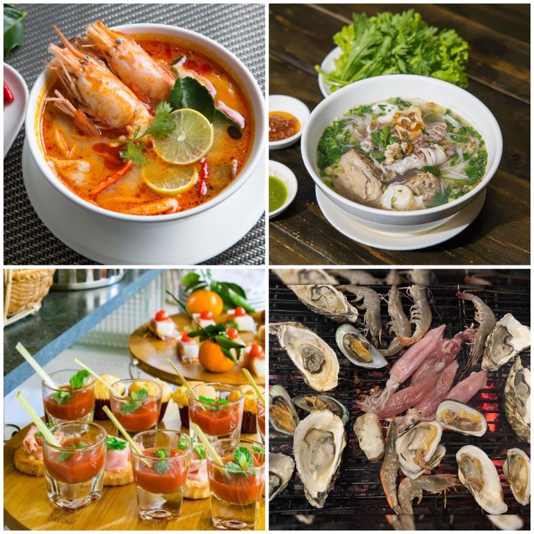 Các món ăn được phục vụ tại đây bao gồm đặc sản biển, món ăn Việt hay món Âu sang trọng.(nguồn: facebook.com)
