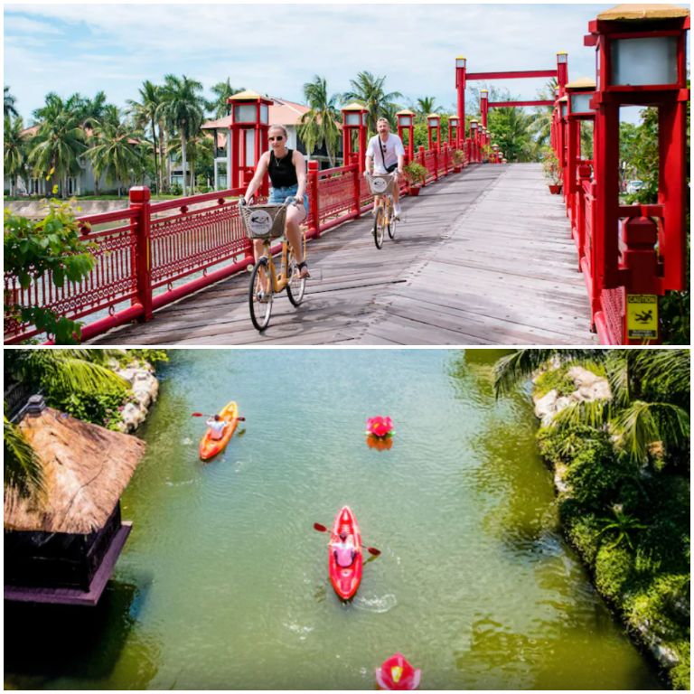 Đến với khu nghỉ dưỡng, du khách có thể tham gia đa dạng các hoạt động trải nghiệm như câu cá, đạp xe, chèo thuyền... (nguồn: booking.com)