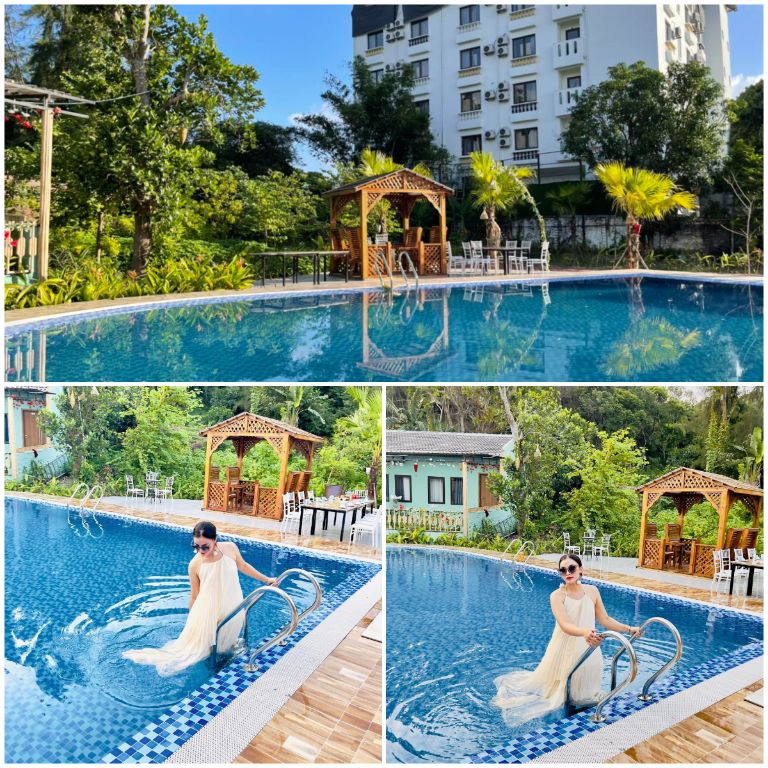 Những tấm ảnh bên hồ bơi siêu chill mà bạn có thể săn ngay tại Minh Chau Beach Resort.