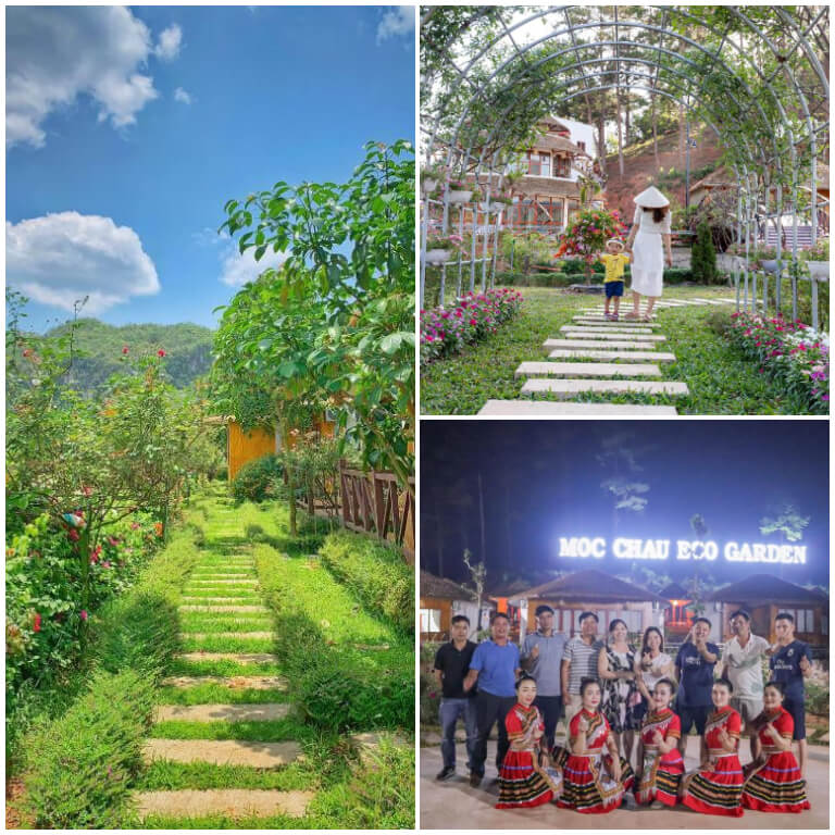 Khu vườn sinh thái là địa điểm check in hot hit mà bạn không thể bỏ qua khi đến Mộc Châu Eco Garden Resort, nơi đây còn tổ chức các hoạt động dã ngoại ngay trong khuôn viên resort. 