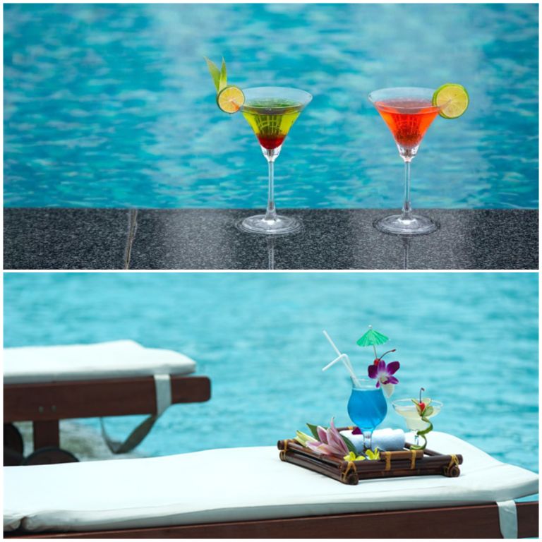 Tại bể bơi, du khách sẽ được phục vụ những ly cocktail đầy màu sắc cực kỳ ngon miệng. (nguồn: booking.com)