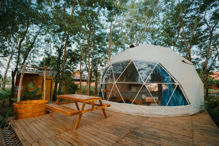 Hill Premium Dome được lấy cảm hứng thiết kế từ những căn đặc dụng dùng trong những chuyến camping tại rừng. 