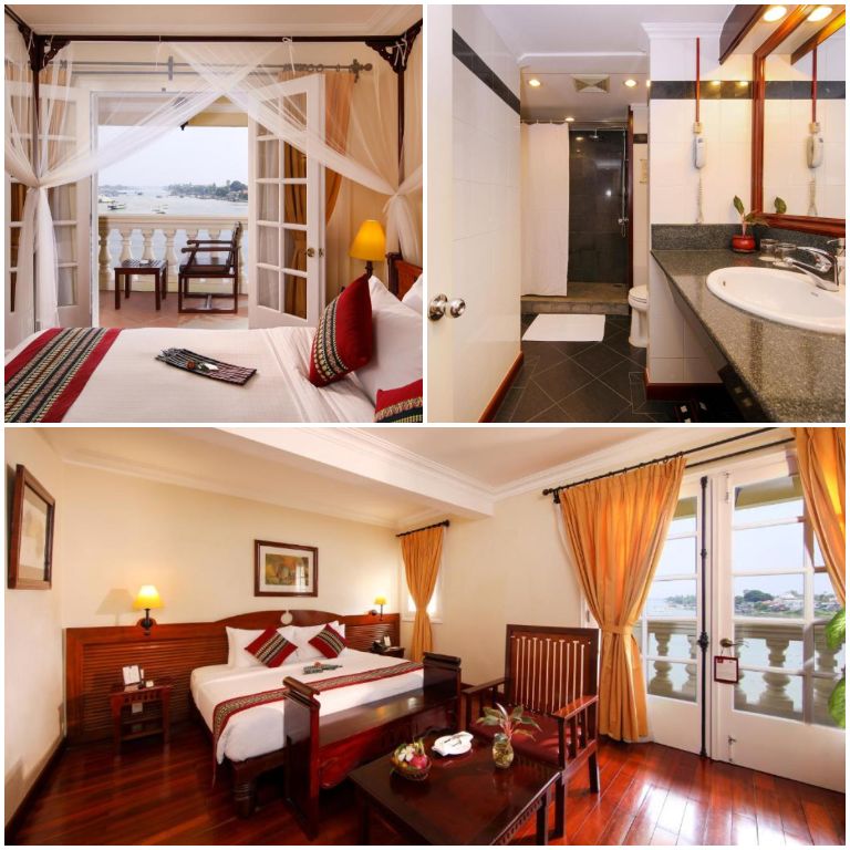 Victoria Châu Đốc sở hữu các phòng nghỉ mang phong cách cổ điển Pháp, sàn gỗ kết hợp với tone nền trắng tao nhã. 