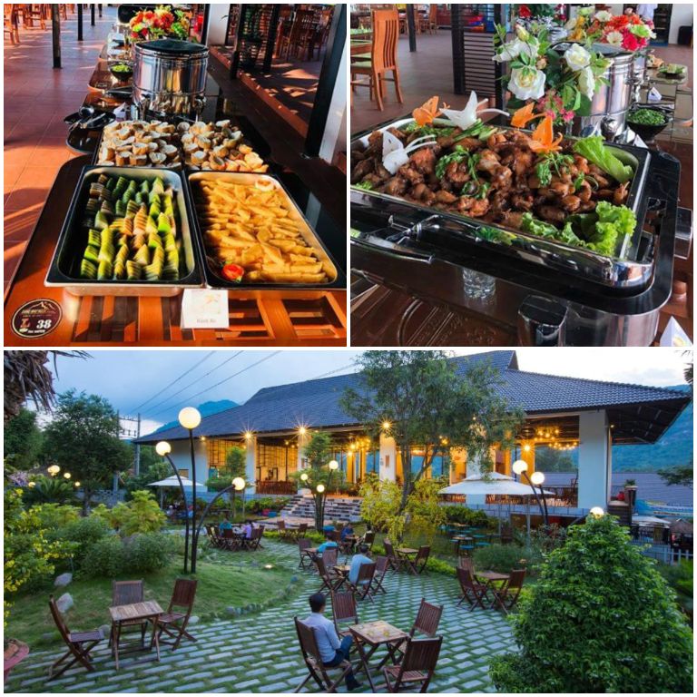 Nhà hàng được thiết kế theo hướng bán lộ thiên và phục vụ các món ăn đậm chất Việt Nam. 