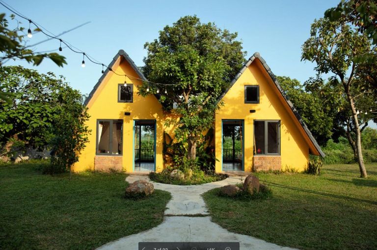 Bavi Annam Garden là gồm 10 căn bungalow nhỏ xinh được thiết kế theo phong cách mới lạ (nguồn: Booking.com).