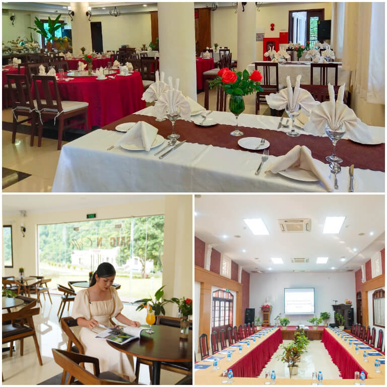 Sài Gòn - Ba Bể Resort Bắc Kạn còn mang đến cho du khách rất nhiều các dịch vụ, tiện ích đi đôi với chất lượng phục vụ chuyên nghiệp và tuyệt vời như nhà hàng, quán cafe sang trọng, phòng họp,... 