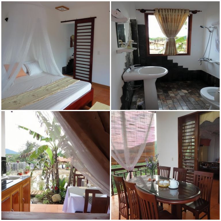 Juliets Villa Resort với hệ thống phòng nghỉ mang đậm chất thôn quê Việt Nam. 