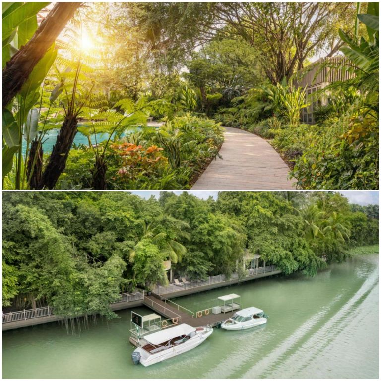 Khu nghỉ dưỡng được xây dựng ngay bên cạnh dòng sông Sài Gòn tuyệt đẹp và nằm giữa khu vườn nhiệt đới phong phú. (Nguồn: Internet)
