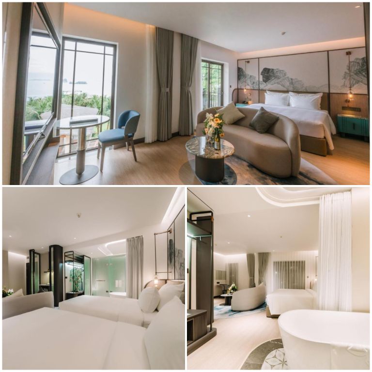 Phòng nghỉ của Cát Bà Island Resort mang thiết kế theo phong cách Nhật vô cùng sang trọng và tiện nghi.