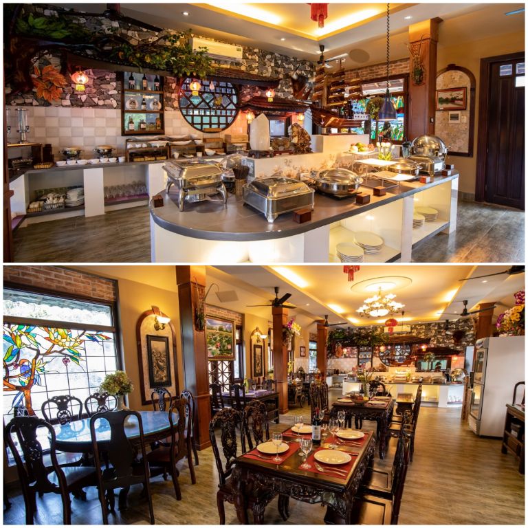 Với sự tỉ mỉ trong thiết kế và không gian thoải mái, nhà hàng tạo nên một không gian thưởng thức ẩm thực đầy ấm cúng và sang trọng. 