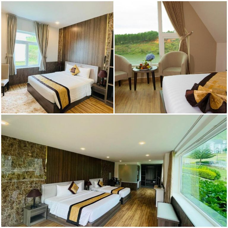 Phòng nghỉ và villa tại resort có thiết kế hiện đại, sang trọng với tone màu sáng. (nguồn: booking.com)