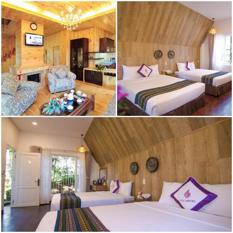 Các bungalow tại resort được thiết kế đơn giản, ấm cúng với màu gỗ sáng. (nguồn: booking.com)