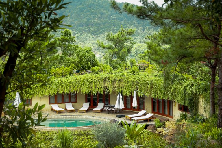 Villa của resort có thiết kế xanh rất ấn tượng, hài hòa giữa kiến trúc và thiên nhiên (nguồn: Booking.com).
