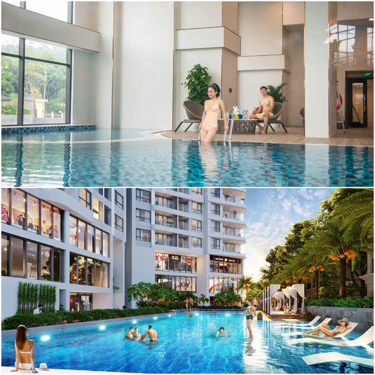 Sapphire Ha Long Bay sở hữu hệ thống bể bơi đa dạng trong nhà và ngoài trời.