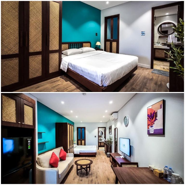 Các phòng nghỉ được thiết kế với nhiều không gian khác nhau, kèm đầy đủ tiện ích (nguồn: booking.com).