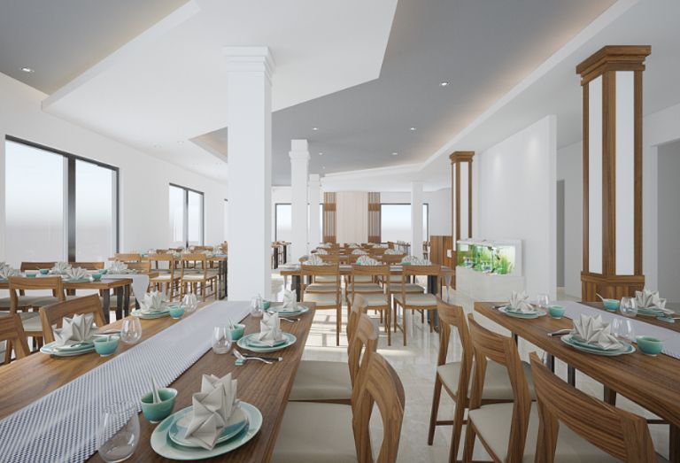 Nhà hàng với sức chứa lên đến 200 khách sẽ đem đến cho du khách những menu Á Âu đa dạng. (nguồn: facebook.com)