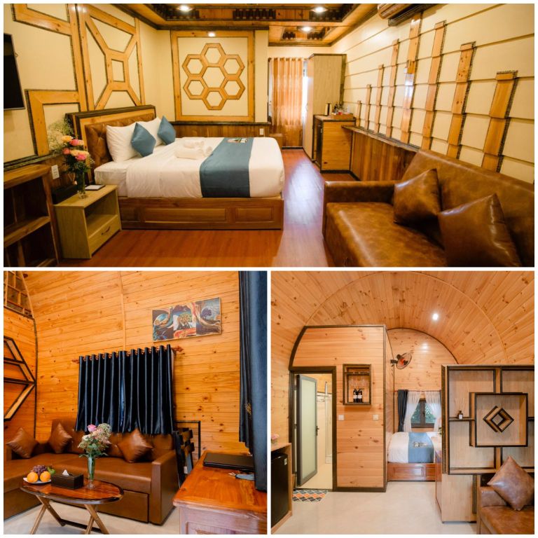 Resort Hàng Dương sở hữu những bugarow chi tiết gỗ· với thiết kế Châu Âu. 