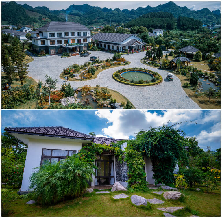 Thiết kế chủ đạo tại Thảo Nguyên Resort là sự kết hợp hài hòa giữa hơi hướng bungalow và phong cách hiện đại, đểm chung là các phòng đều có view nhìn ra thảo nguyên xanh.