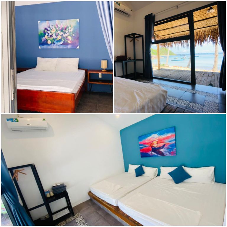 Langchia Nam Du Resort sở sữu các căn phòng được thiết kế mang đậm hơi hướng của biển cả và của các ngôi nhà thôn quê.