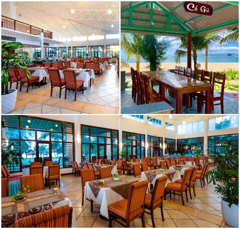 Nhà hàng trong khuôn viên resort đem đến không gian thưởng thức ẩm thực ấm cúng và gần gũi như bữa cơm gia đình. (Nguồn: Internet)