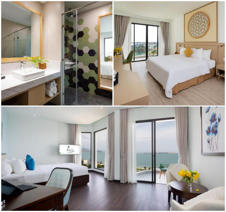 Trang trí phòng ngủ khách sạn hiện đại, trẻ trung với gam màu pastel nổi bật như vàng và xanh mint. (Nguồn: Internet)