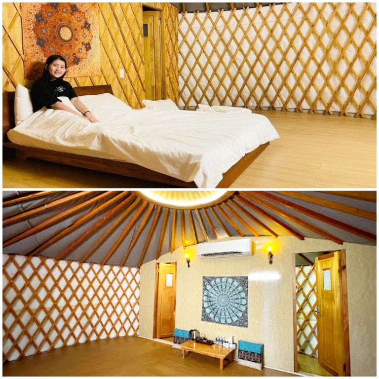 Phòng ngủ trong những căn lều Mông Cổ có cấu trúc đơn giản, gọn nhẹ với phần khung vững chắc bằng gỗ và phủ vải bạt lên trên. (Nguồn: Interent)