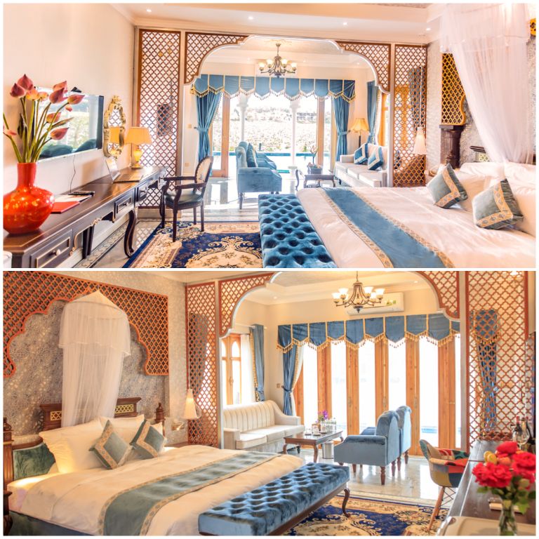 Vườn Vua Resort & Villas Phú Thọ sở hữu phòng nghỉ có thiết kế lấy cảm hứng từ quý tộc Pháp thời xưa (nguồn: booking.com)