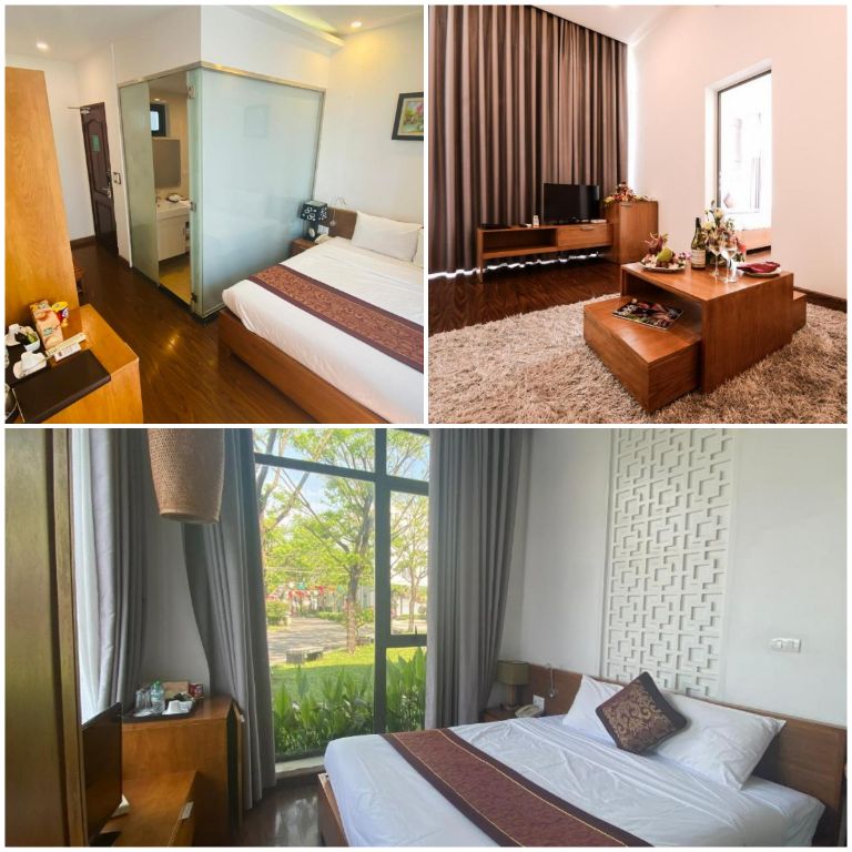 Các hạng phòng tại resort Quảng Trị này được thiết kế nhẹ nhàng, đơn giản, có không gian mở. (nguồn: booking.com)