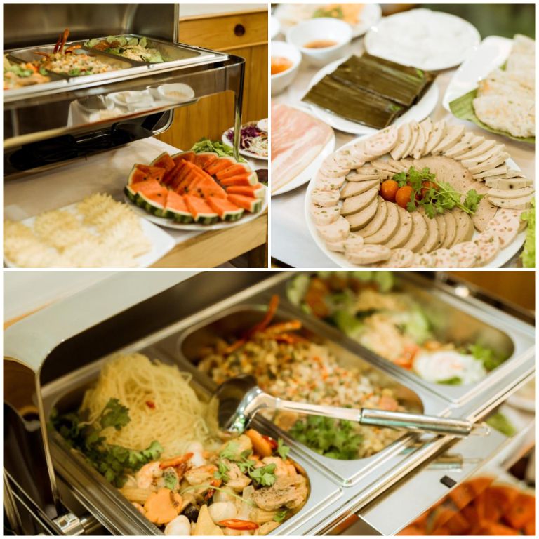 Nhà hàng phục vụ bữa ăn buffet với thực đơn cực kỳ phong phú, đảm bảo mang đến những món ăn cực kỳ chất lượng. (nguồn: booking. com)