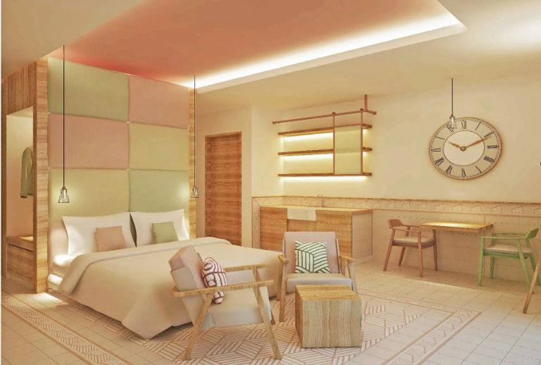 Các phòng ngủ có không gian nghỉ dưỡng nhẹ nhàng, với thiết kế hiện đại, màu mắc pastel tinh tế. (nguồn: Google).