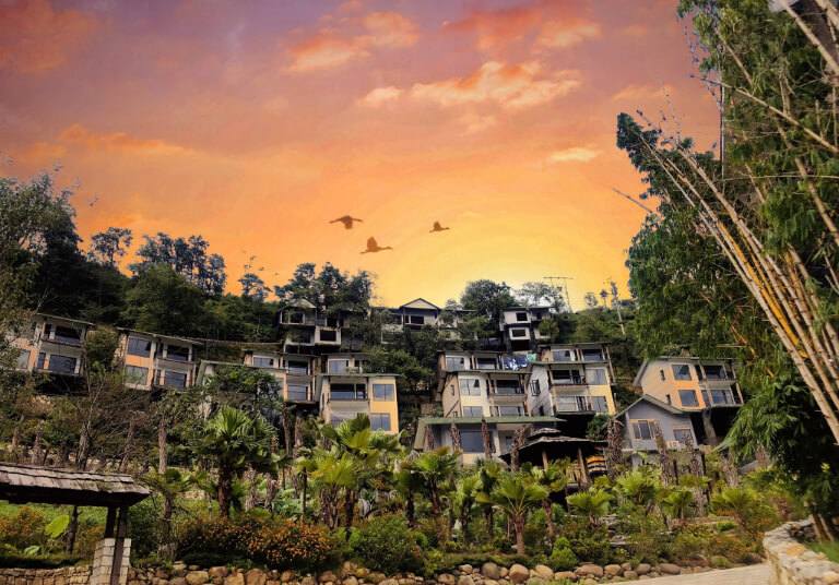 Sapa Cat Cat Hills Resort & Spa với vị trí lí tưởng ngắm thẳng ra dãy núi Hoàng Liên Sơn