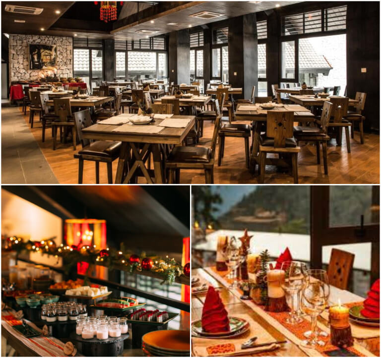 Nhà hàng NOJ với thiết kế gỗ cung cấp đầy đủ các món ăn Á Âu