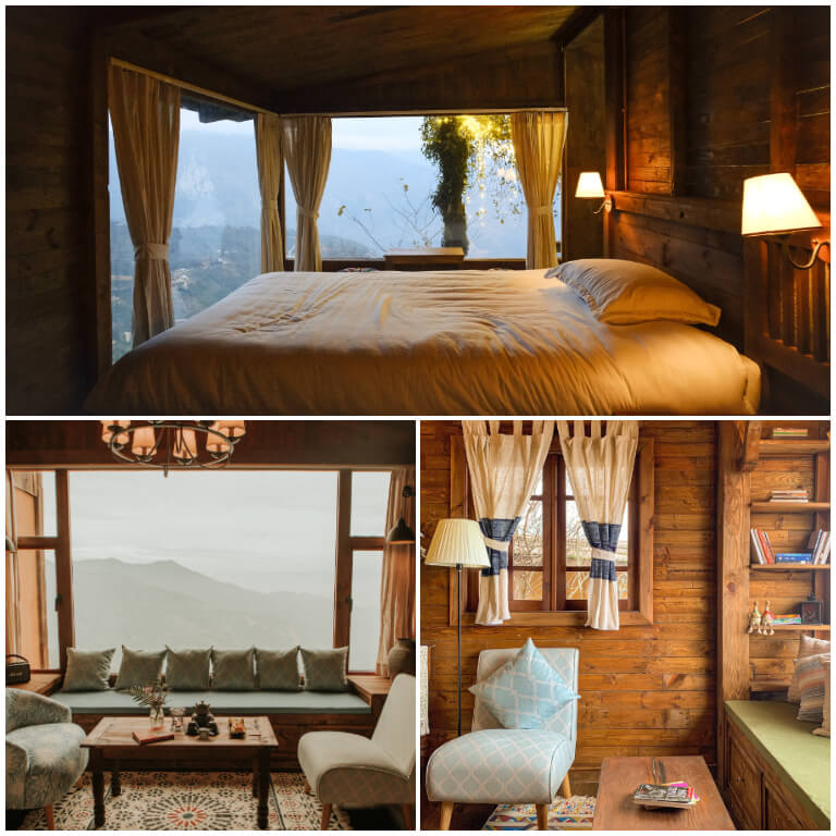 Các căn phòng tại Cloud Forest Tà Xùa nằm ở hướng Đông và có view đón nắng sớm mai, được trang trí theo phong cách cổ điển và mang hơi hướng vintage.