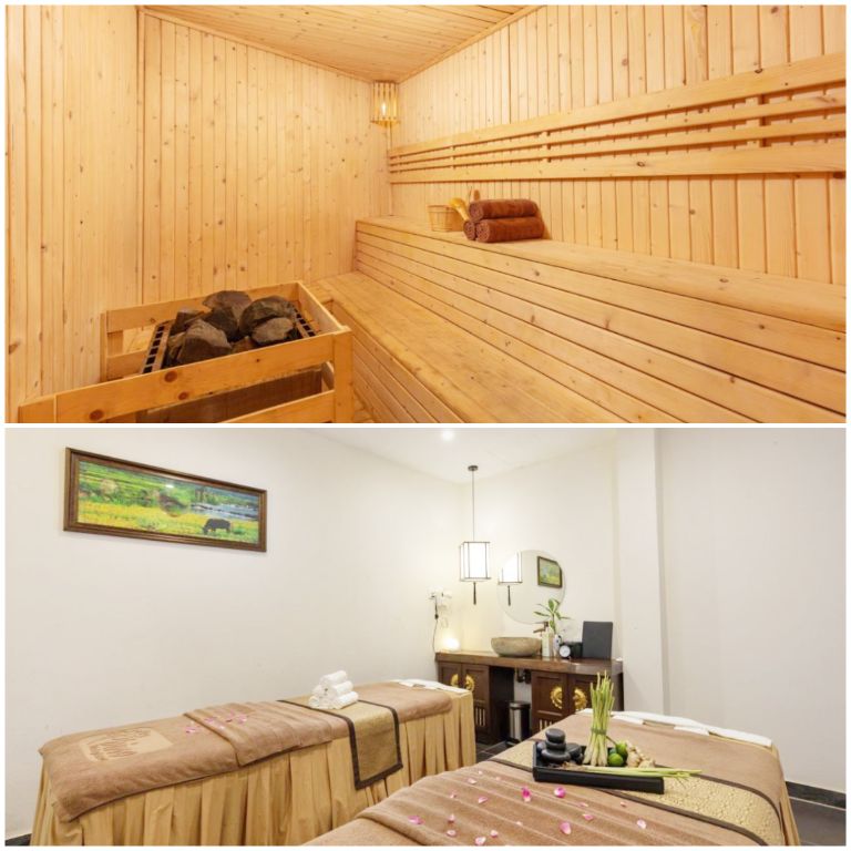 Ebino Pù Luông Resort and Spa có trung tâm spa hiện đại với phòng xông hơi ướt, xông hơi khô và bể sục phục vụ du khách (nguồn: booking.com)