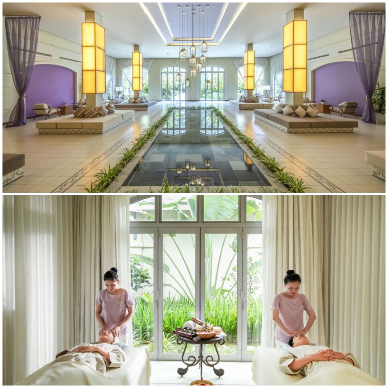 FLC Resort Sầm Sơn Thanh Hoá mang đến trung tâm spa hiện đại có hồ bơi riêng trong nhà, thiết kế độc đáo gam màu tím sang trọng (nguồn: agoda.com)
