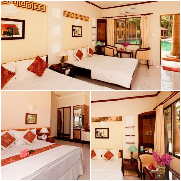 Hòn Trẹm Resort & Spa sở hữu các căn phòng được thiết kế sát nhau mang màu sắc tối giản nhưng vô cùng sang trọng. 