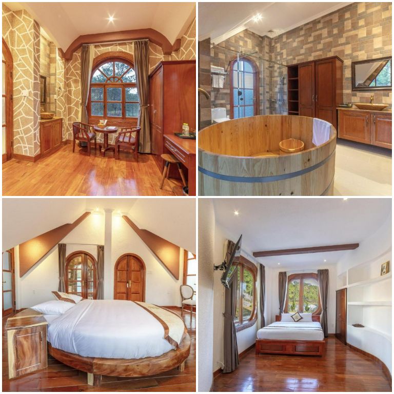 Villa nguyên căn được trang bị hệ thống đồ nội thất và sàn hoàn toàn bằng gỗ cao cấp, mang đến nét thân quen, gần gũi. (nguồn: booking.com)