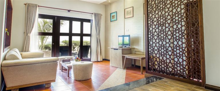 Phòng Family Bungalow tại Sandy Beach Resort Đà Nẵng là không gian nghỉ dưỡng lý tưởng dành cho các gia đình từ 3 - 4 người.
