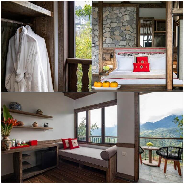 Tất cả các phòng nghỉ tại khu resort 4 sao này đều sở hữu ban công riêng có view hướng thẳng ra đồi núi Sapa tuyệt đẹp. (Nguồn: booking.com)