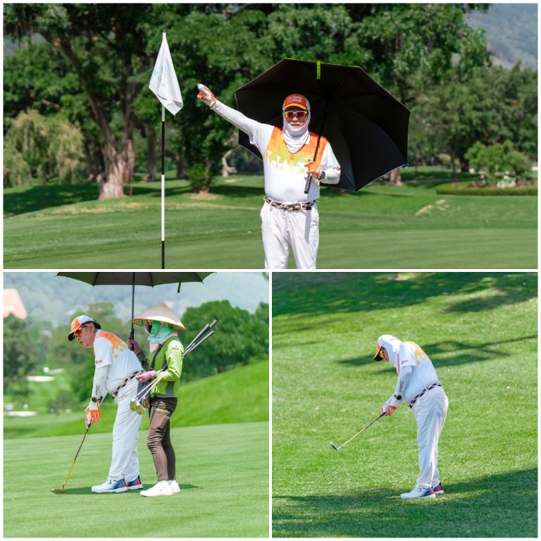 Khi trải nghiệm dịch vụ chơi golf, khách hàng có thể thuê quần áo, xe điện, ô dù tránh nắng và cả các caddie chuyên nghiệp hỗ trợ. 