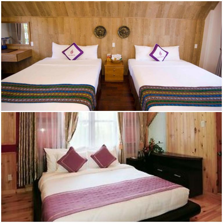 Hai phòng ngủ được thiết kế với không gian mở, có thể ở được 2 người mỗi phòng. (nguồn: booking.com)
