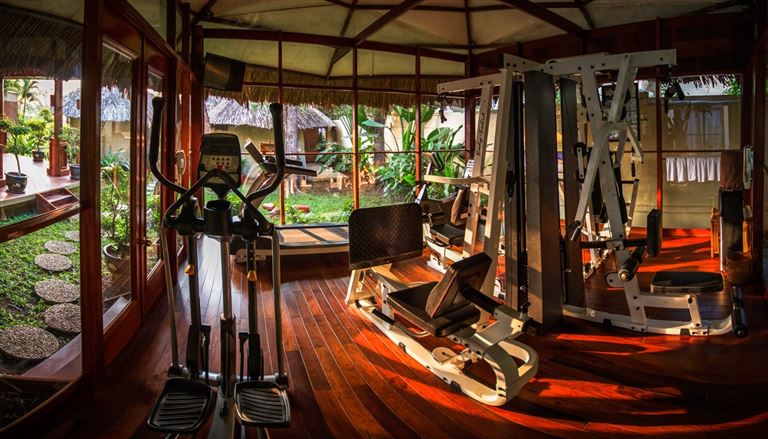 Phòng gym trong khuôn viên Victoria Cần Thơ Resort trang bị đa dạng thiết bị hiện đại đảm bảo sức khỏe của du khách trong kỳ nghỉ. 