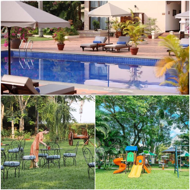 Du khách sẽ được tận hưởng những dịch vụ giải trí hấp dẫn điển hình là hệ thống bể bơi, nhà hàng và quầy bar sang trọng. 