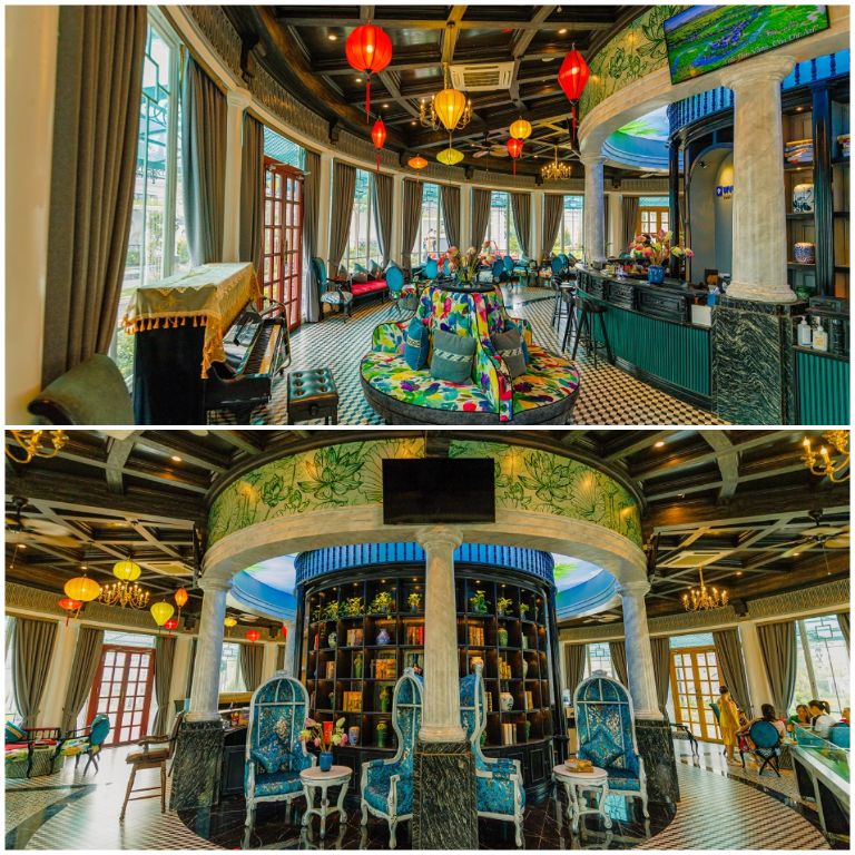 Lobby Reception & Cafe Lounge thiết kế theo phong cách Idochine đương đại (nguồn: booking.com)