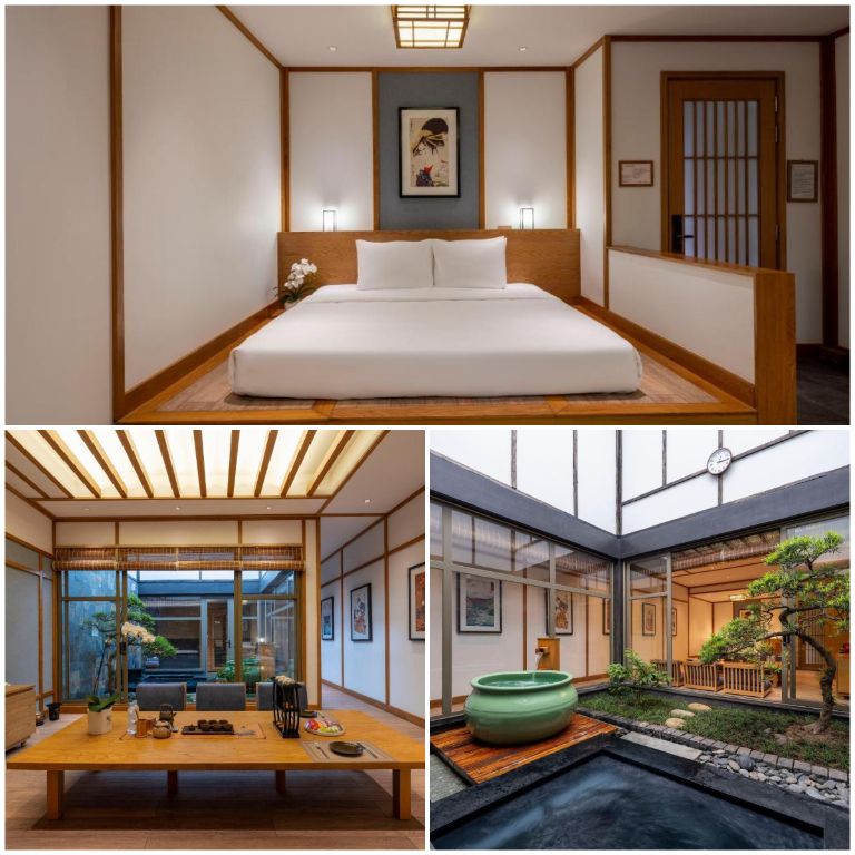 Phòng Omoteashi được thiết kế rộng rãi và thoải mái, với nội thất sang trọng và tinh tế.