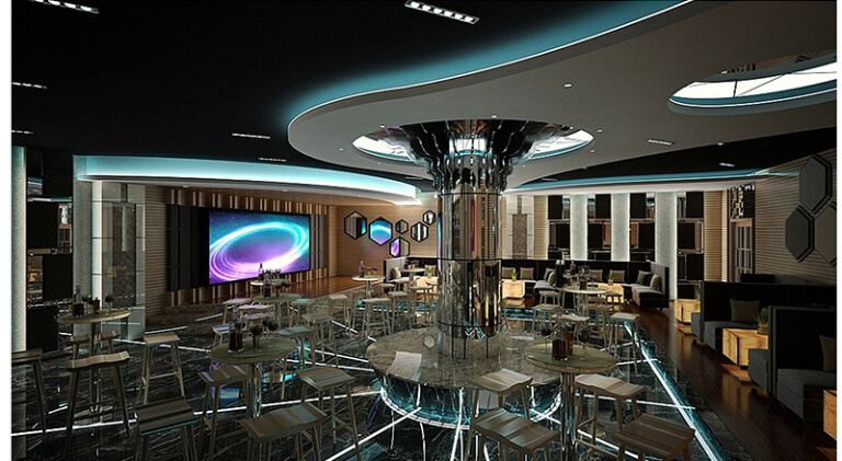 Skylight Cafe sở hữu dàn âm thanh ánh sáng siêu xịn xò, mang đến ánh sáng tốt.