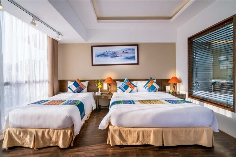 Hạng phòng Executive Valley View là hạng phòng có tầm view đẹp nhất khách sạn Amazing Hotel Sapa ôm trọn thung lũng Mường Hoa. 