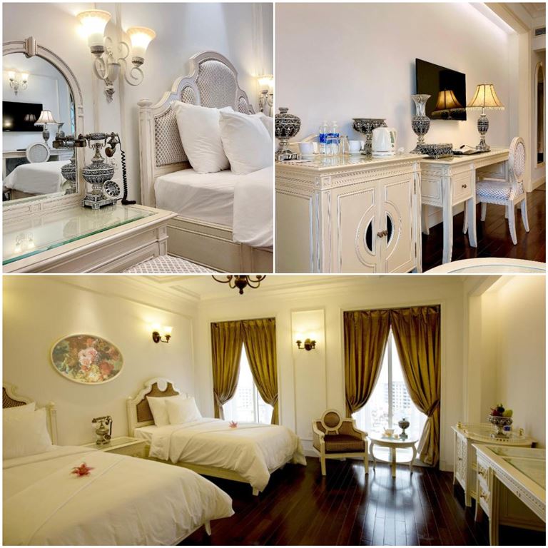 Các phòng nghỉ tại khách sạn ở Huế 4 sao - Eldora Hotel được thiết kế theo phong cách tân cổ điển sang trọng. 
