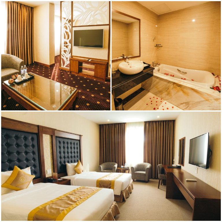 Khách sạn Grand Móng Cái với hệ thống phòng ốc là sự kết hợp của màu sắc vintage và hiện đại của phong cách Châu Âu. 
